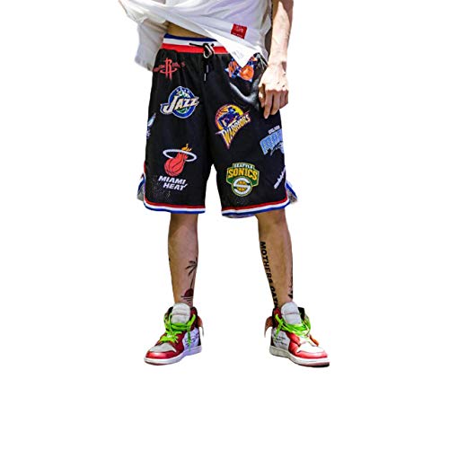 Irypulse Pantalones Cortos de Baloncesto Hombres, Camiseta Deportiva Transpirable en Malla Verano Moda Callejera para Adolescentes y Niños, Shorts Secado Rápido para Correr Trotar - Diseño Original