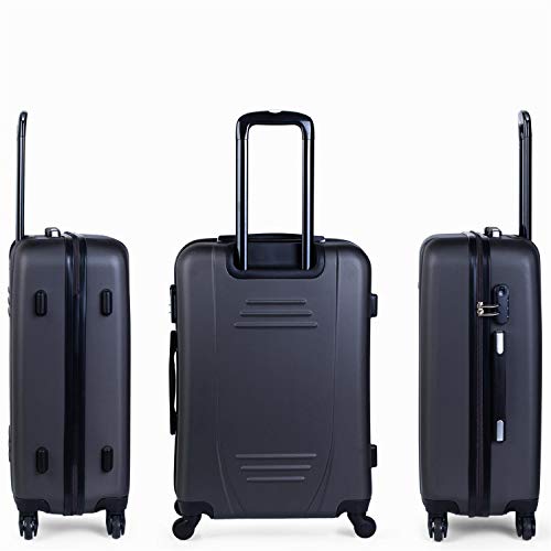 ITACA - Maleta de Viaje rígida 4 Ruedas Trolley 65 cm Mediana de abs. práctica cómoda y Ligera. Calidad Marca y Confianza. Estudiantes y Profesionales. 71160, Color Antracita