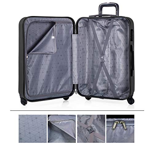 ITACA - Maleta de Viaje rígida 4 Ruedas Trolley 65 cm Mediana de abs. práctica cómoda y Ligera. Calidad Marca y Confianza. Estudiantes y Profesionales. 71160, Color Antracita