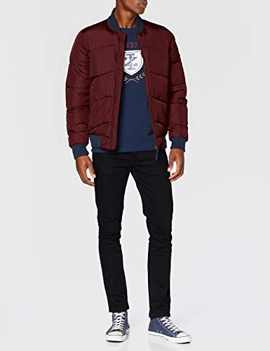 Izod Bomber Puffer Jacket Chaqueta, Rojo (Port Royale 606), M para Hombre