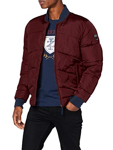 Izod Bomber Puffer Jacket Chaqueta, Rojo (Port Royale 606), M para Hombre