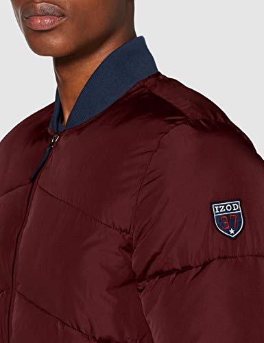 Izod Bomber Puffer Jacket Chaqueta, Rojo (Port Royale 606), M para Hombre