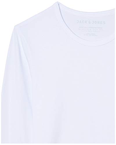 Jack & Jones Basic O-Neck tee L/S Noos Camiseta, Blanco (Opt White), XXL para Hombre