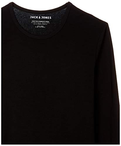 Jack & Jones Basic O-Neck tee L/S Noos Camiseta, Negro (Black), XXL para Hombre