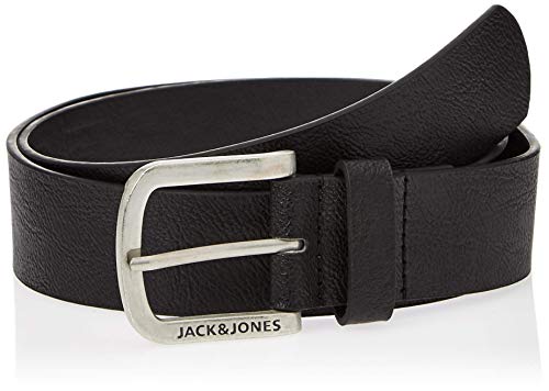 JACK & JONES Jacharry Belt Noos Cinturón, Negro (Black Detail, 80 para Hombre