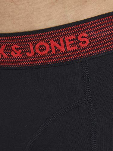 JACK & JONES JACWAISTBAND TRUNKS 3 PACK NOOS Bóxer, Gris (Asphalt Detail:hawaian Ocean & Fiery Red), Medium (Pack de 3) para Hombre