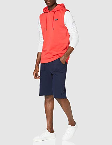 Jack & Jones JCOBADGE Sweat SL Hood Sudadera con Capucha, Coral, S para Hombre