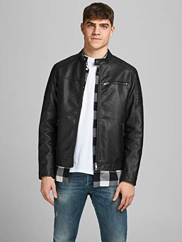 Jack & Jones Jcorocky Jacket Noos Chaqueta, Negro (Black Pattern: PU), XX-Large para Hombre