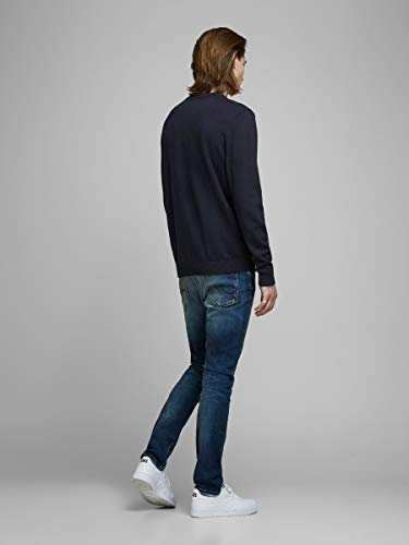 Jack & Jones Jjebasic Knit Crew Neck Noos suéter, Azul (Navy Blazer), Medium para Hombre