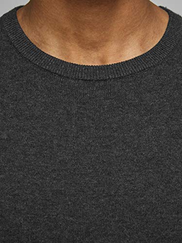 Jack & Jones Jjebasic Knit Crew Neck Noos suéter, Gris (Dark Grey Melange Dark Grey Melange), X-Large para Hombre