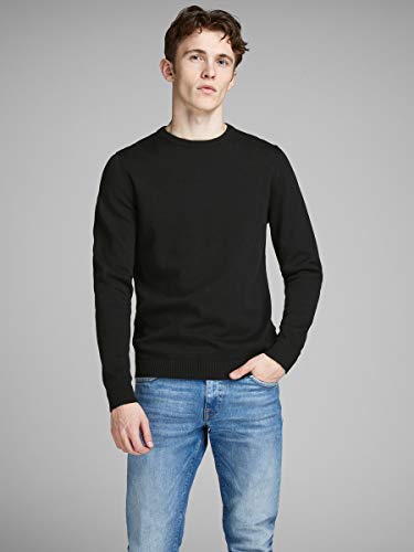 Jack & Jones Jjebasic Knit Crew Neck Noos suéter, Negro (Navy Blazer), Medium para Hombre