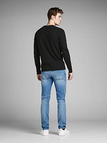 Jack & Jones Jjebasic Knit Crew Neck Noos suéter, Negro (Navy Blazer), X-Large para Hombre