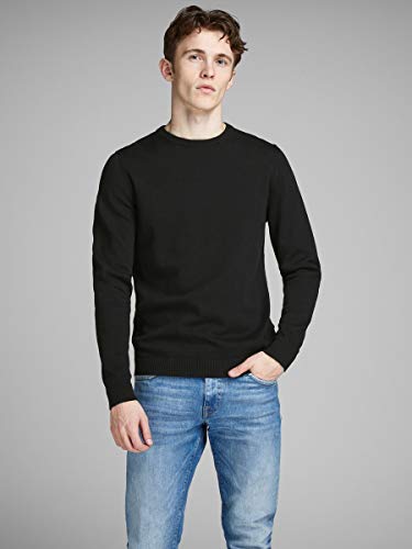Jack & Jones Jjebasic Knit Crew Neck Noos suéter, Negro (Navy Blazer), X-Large para Hombre