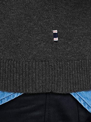 Jack & Jones Jjebasic Knit V-Neck Noos suéter, Gris (Dark Grey Melange Dark Grey Melange), Large para Hombre