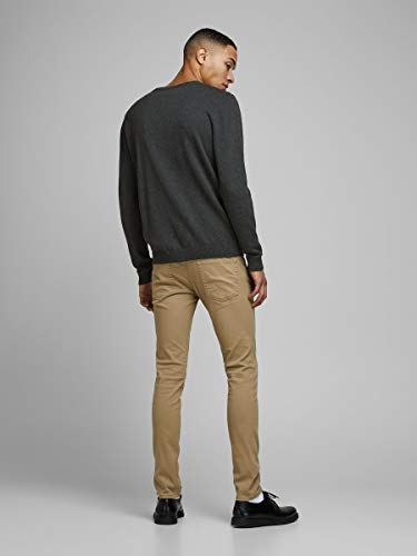 Jack & Jones Jjebasic Knit V-Neck Noos suéter, Gris (Dark Grey Melange Dark Grey Melange), X-Large para Hombre