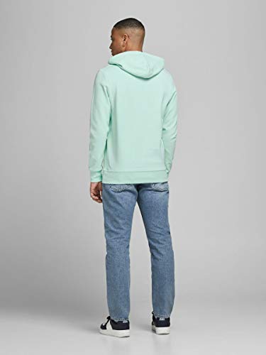 Jack & Jones JJEBASIC Sweat Hood Noos Sudadera con Capucha, Aqua Blanqueada, L para Hombre