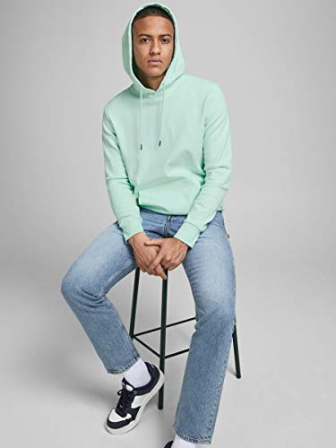 Jack & Jones JJEBASIC Sweat Hood Noos Sudadera con Capucha, Aqua Blanqueada, L para Hombre