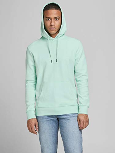 Jack & Jones JJEBASIC Sweat Hood Noos Sudadera con Capucha, Aqua Blanqueada, L para Hombre