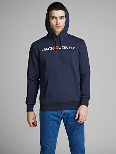 Jack & Jones Jjecorp Logo Sweat Hood Noos Capucha, Azul (Navy Blazer Detail: Reg Fit), X-Large para Hombre