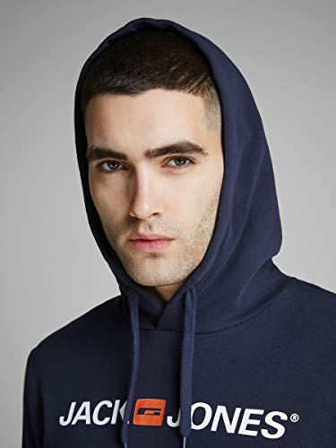 Jack & Jones Jjecorp Logo Sweat Hood Noos Capucha, Azul (Navy Blazer Detail: Reg Fit), X-Small para Hombre