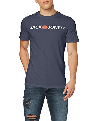 Jack & Jones Jjecorp Logo tee SS Crew Neck Noos Camiseta, Azul (Navy Blazer Detail: Slim Fit), X-Small para Hombre
