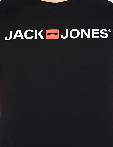Jack & Jones Jjecorp Logo tee SS Crew Neck Noos Camiseta, Negro (Black Detail: Slim Fit), Medium para Hombre