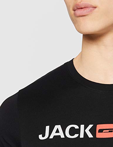Jack & Jones Jjecorp Logo tee SS Crew Neck Noos Camiseta, Negro (Black Detail: Slim Fit), X-Small para Hombre