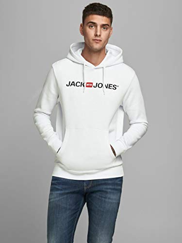 Jack & Jones JJECORP Old Logo Sweat Hood Noos Sudadera con Capucha, Blanco, S para Hombre