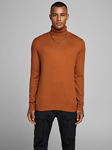 Jack & Jones Jjeemil Knit Roll Neck Noos Camiseta Cuello Alto, Marrón (Umber Umber), X-Large para Hombre