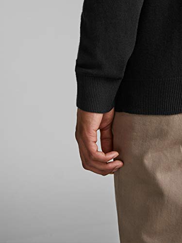 Jack & Jones Jjeemil Knit Roll Neck Noos Camiseta Cuello Alto, Negro (Black Black), Large para Hombre