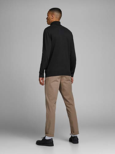 Jack & Jones Jjeemil Knit Roll Neck Noos Camiseta Cuello Alto, Negro (Black Black), Large para Hombre