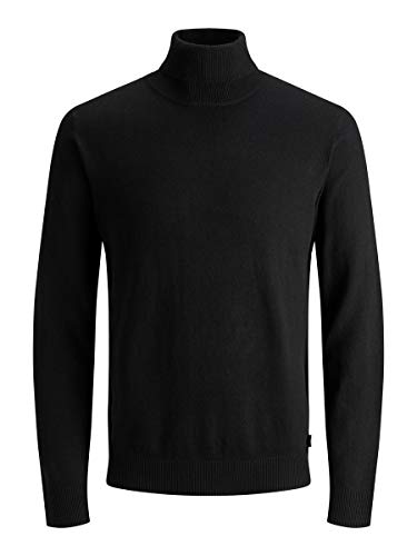 Jack & Jones Jjeemil Knit Roll Neck Noos Camiseta Cuello Alto, Negro (Black Black), XX-Large para Hombre
