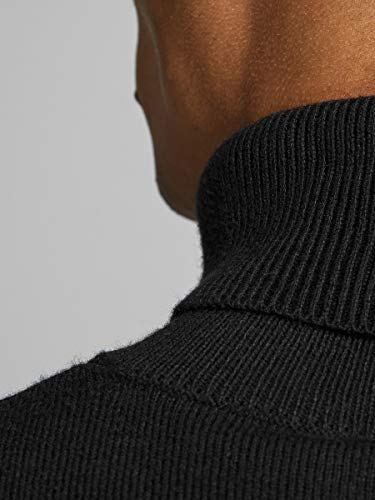 Jack & Jones Jjeemil Knit Roll Neck Noos Camiseta Cuello Alto, Negro (Black Black), XX-Large para Hombre