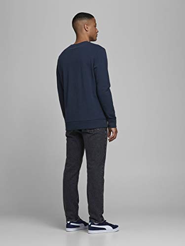 JACK & JONES Jjeholmen Sweat Crew Neck Noos, Suéter para Hombre, Azul (Navy Blazer), Large