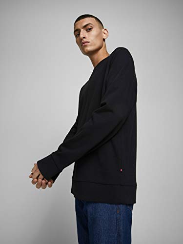 JACK & JONES Jjeholmen Sweat Crew Neck Noos, Suéter para Hombre, Negro (Black), Medium