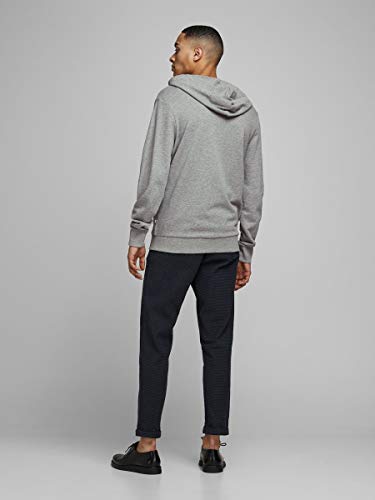 Jack & Jones Jjeholmen Sweat Zip Hood Noos Sudadera, Gris (Light Grey Melange), X-Large para Hombre