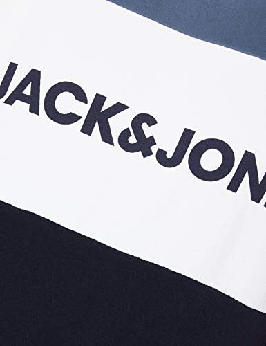 JACK & JONES JJELOGO Blocking Sweat Hood STS Sudadera con capucha, Azul (China Blue), XL para Hombre
