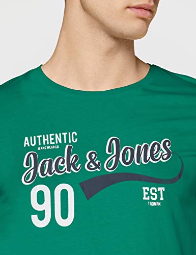 Jack & Jones JJELOGO tee SS O-Neck 2 Col SS20 Noos Camiseta, Verde, XL para Hombre