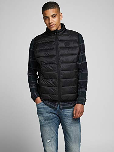 Jack & Jones JJEMAGIC Bodywarmer Collar STS Chaqueta, negro, L para Hombre