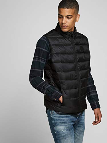 Jack & Jones JJEMAGIC Bodywarmer Collar STS Chaqueta, negro, L para Hombre
