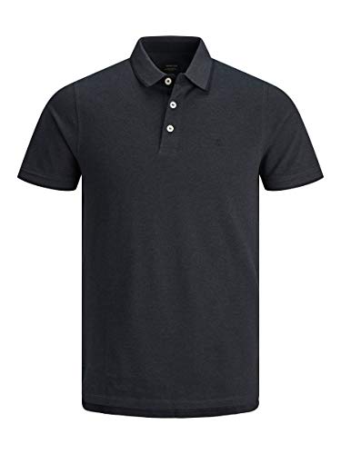 Jack & Jones Jjepaulos Polo SS Noos, Gris (Dark Grey Melange Detail: Slim Fit - Melange), Large para Hombre