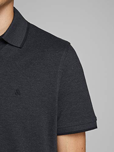 Jack & Jones Jjepaulos Polo SS Noos, Gris (Dark Grey Melange Detail: Slim Fit - Melange), X-Large para Hombre