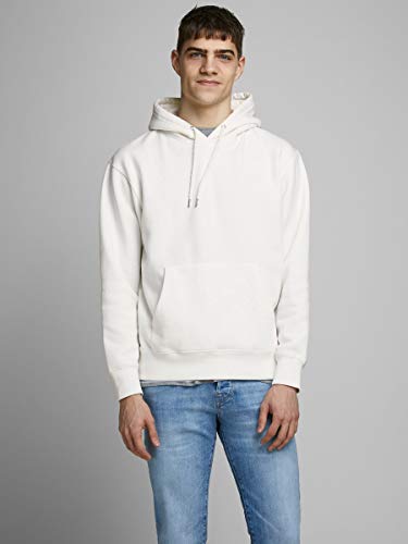 Jack & Jones JJESOFT Sweat Hood Noos Sudadera con Capucha, Blanco, S para Hombre