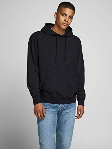 JACK & JONES JJEWASHED Sweat Hood Noos Sudadera con capucha, Negro, L para Hombre
