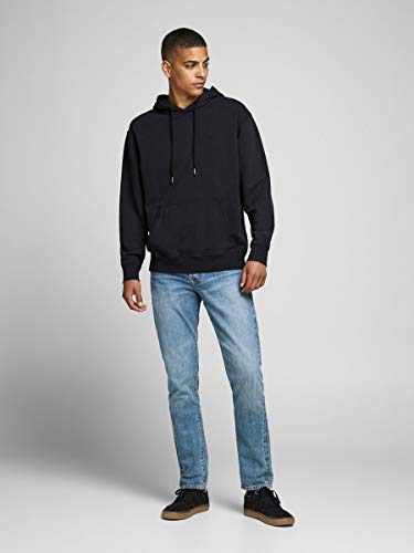 JACK & JONES JJEWASHED Sweat Hood Noos Sudadera con capucha, Negro, L para Hombre