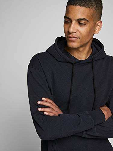 JACK & JONES JJEWASHED Sweat Hood Noos Sudadera con capucha, Negro, L para Hombre