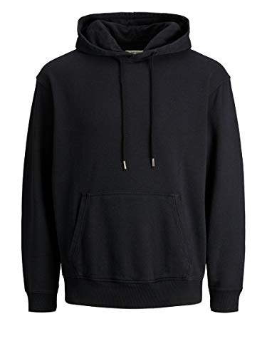JACK & JONES JJEWASHED Sweat Hood Noos Sudadera con capucha, Negro, L para Hombre