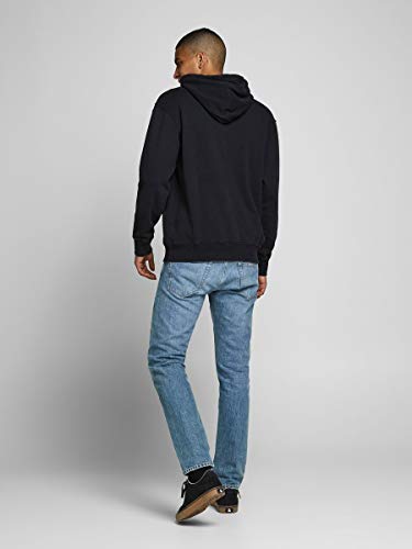 JACK & JONES JJEWASHED Sweat Hood Noos Sudadera con capucha, Negro, L para Hombre