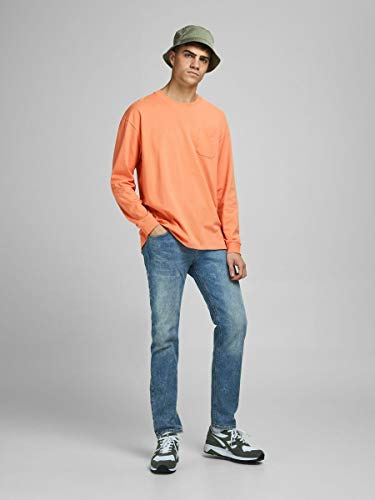 Jack & Jones JORBRINK tee LS Crew Neck Sudadera, Coral, X-Large para Hombre