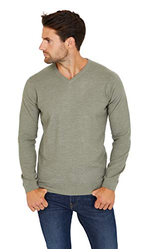 Jack Stuart - Jersey con Cuello de Pico para Hombre, Mezcla de Lana de Merino